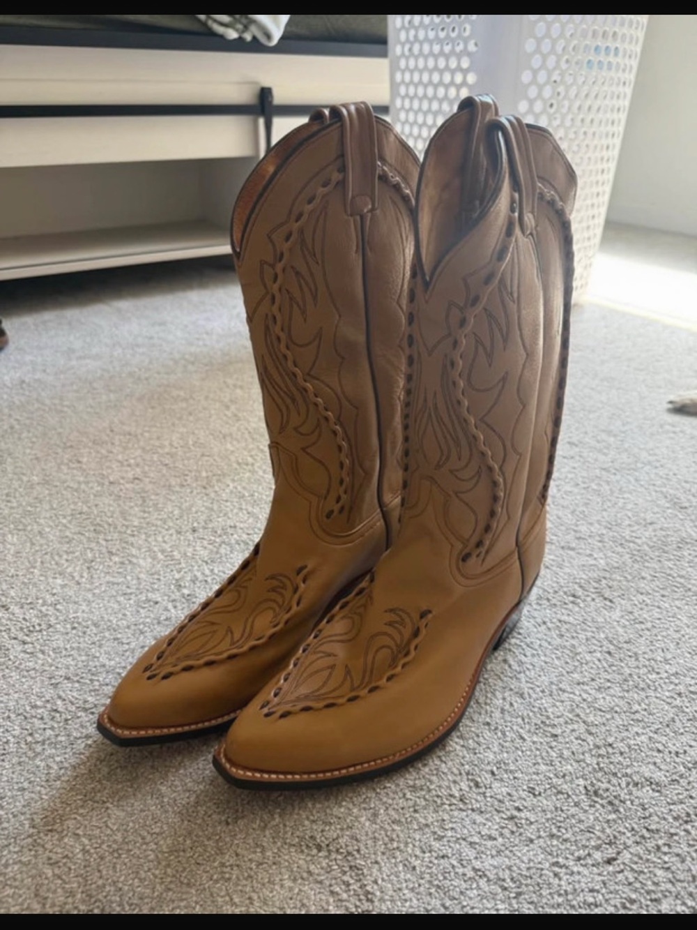 Dan Post Women's Tan Leather Cowboy Boots